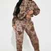 Fashion Nova Loungewear Pant Sets Stay Relaxed Tie Dye Jogger Set - Brown/combo