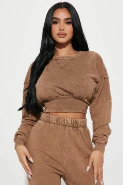 Fashion Nova Need A Break Jogger Set - Mocha Loungewear Pant Sets