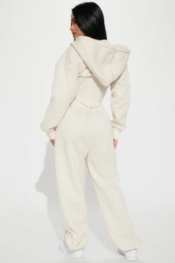 Fashion Nova Late Nights Jogger Pant Set - Beige