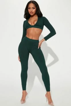 Fashion Nova Minna Legging Set - Green Loungewear Sets
