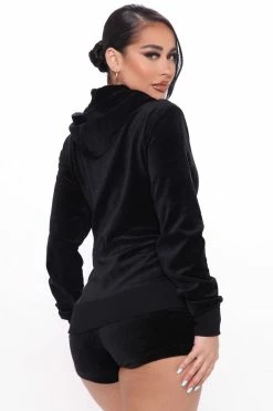 Fashion Nova The OG Trendsetter Velour Short Set - Black