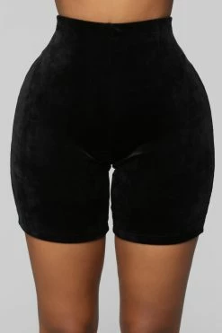 Fashion Nova Such A Softie Velour Set - Black Loungewear Short Sets