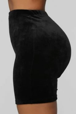 Fashion Nova Such A Softie Velour Set - Black Loungewear Short Sets