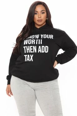 Fashion Nova Can't Afford Me Oversized Hoodie- Black Hoodies & Sweatshirts