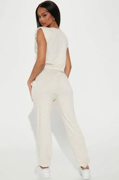 Fashion Nova Loungewear Pant Sets Life Of Leisure Jogger Set - Oatmeal