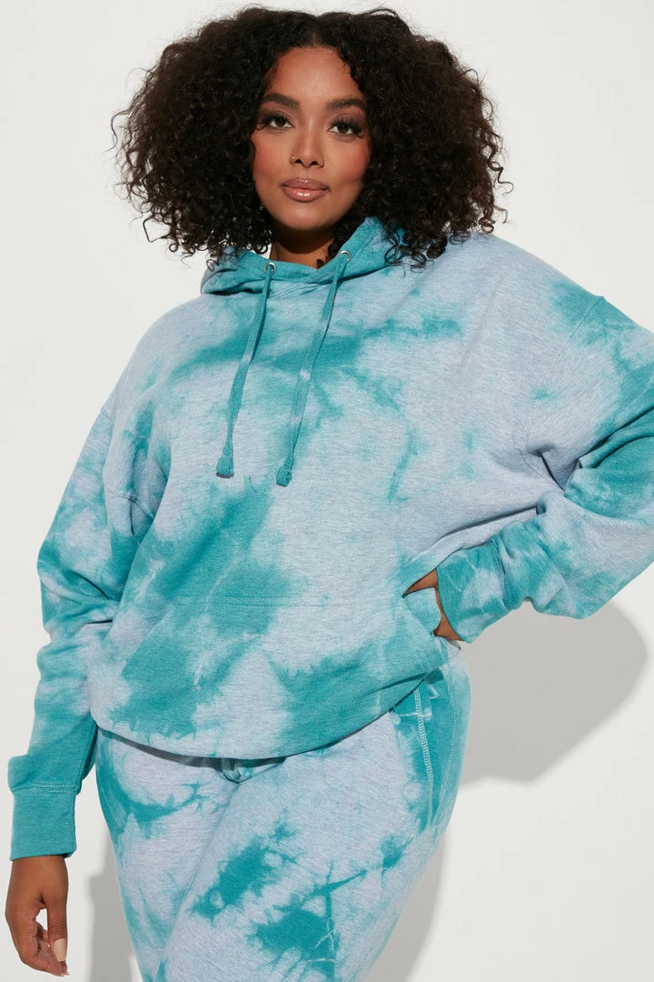 Fashion Nova Stay Relaxed Tie Dye Jogger Set - Mint Loungewear Pant Sets