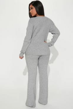 Fashion Nova Girls Day Sweater Pant Set - Heather Grey