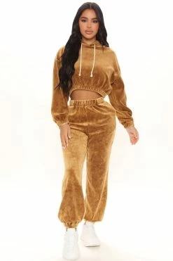 Fashion Nova Stay In With Me Cropped Hoodie - Brown Hoodies & Sweatshirts