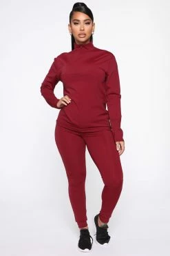 Fashion Nova The West Lounge Set - Burgundy Loungewear Sets