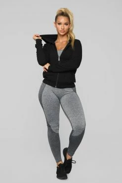 Fashion Nova Latest And Greatest French Terry Zip Hoodie - Black