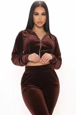 Fashion Nova Loungewear Sets Down To Lounge Pant Set - Brown
