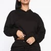 Fashion Nova Step Your Game Up Distressed Lounge Hoodie - Black