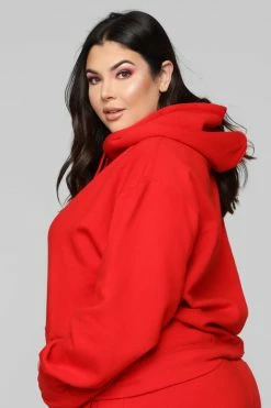 Fashion Nova Hoodies & Sweatshirts Stole Your Boyfriend's Oversized Hoodie - Red