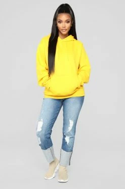 Fashion Nova Stole Your Boyfriend's Oversized Hoodie - Yellow
