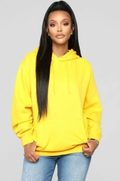 Fashion Nova Stole Your Boyfriend's Oversized Hoodie - Yellow