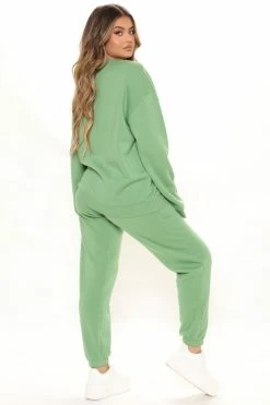Fashion Nova New Members Club Jogger Set - Green Loungewear Sets