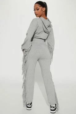 Fashion Nova Boho Babe Jogger Pant Set - Heather Grey