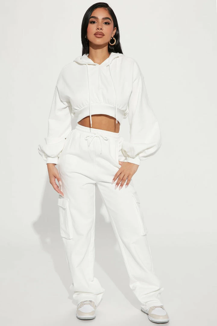 Brand new 🧨 Fashion Nova Chill Days Cargo Pant Set - White 😀 3 Fashion Nova Chill Days Cargo Pant Set - White