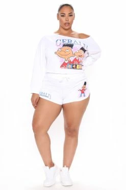 Fashion Nova Loungewear Shorts Seeing Double Gerald Short - White