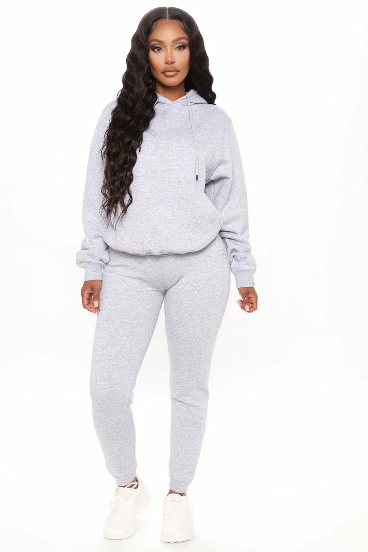 Fashion Nova Sweatpants & Joggers Look Again Joggers - Heather Grey