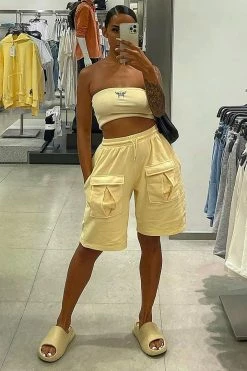 Fashion Nova Loungewear Shorts 90's Move Boyfriend Sweatshort - Yellow