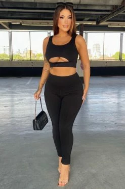Fashion Nova Loungewear Sets Callin' My Name Legging Set - Black