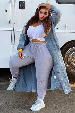Fashion Nova Sweatpants & Joggers Look Again Joggers - Heather Grey