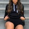 Fashion Nova Relaxed Vibe Solid Hoodie - Black