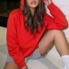 Fashion Nova Hoodies & Sweatshirts Stole Your Boyfriend's Oversized Hoodie - Red