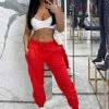 Fashion Nova Stole Your Boyfriend's Oversized Jogger - Red Sweatpants & Joggers