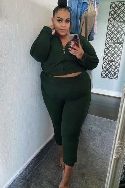 Fashion Nova Tennis Courts III Zip Set - Olive