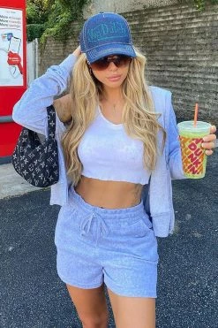 Fashion Nova The OG Trendsetter Velour Short Set - Heather Grey Loungewear Sets