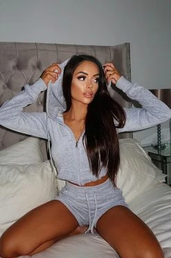 Fashion Nova The OG Trendsetter Velour Short Set - Heather Grey Loungewear Sets
