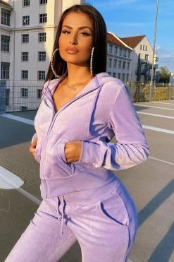 Fashion Nova The Original Trendsetter Goddess Velour Set - Lavender Loungewear Sets