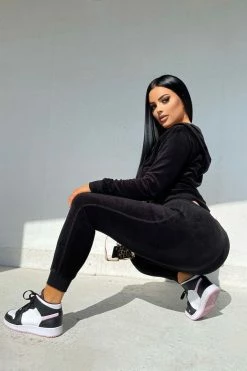 Fashion Nova The Original Trendsetter Velour Set - Black Loungewear Sets