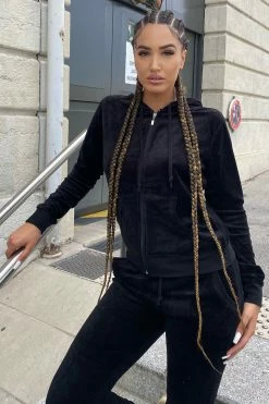 Fashion Nova The Original Trendsetter Velour Set - Black Loungewear Sets