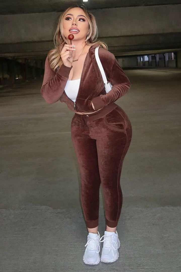 Best deal ๐ฏ Fashion Nova The Original Trendsetter Velour Set - Chocolate Loungewear Sets ๐ 3 Fashion Nova The Original Trendsetter Velour Set - Chocolate Loungewear Sets