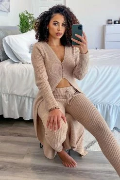 Fashion Nova Loungewear Sets Warm It Up Sweater Legging Set - Taupe